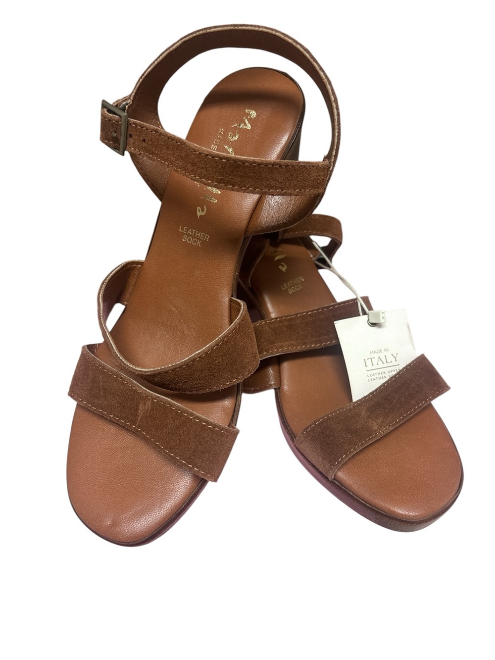 Mariella Brown Suede Italian Leather Strap Women's Sandals